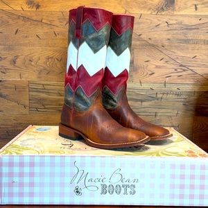 MACIE BEAN 9.5 Chevron Sq Toe Boots